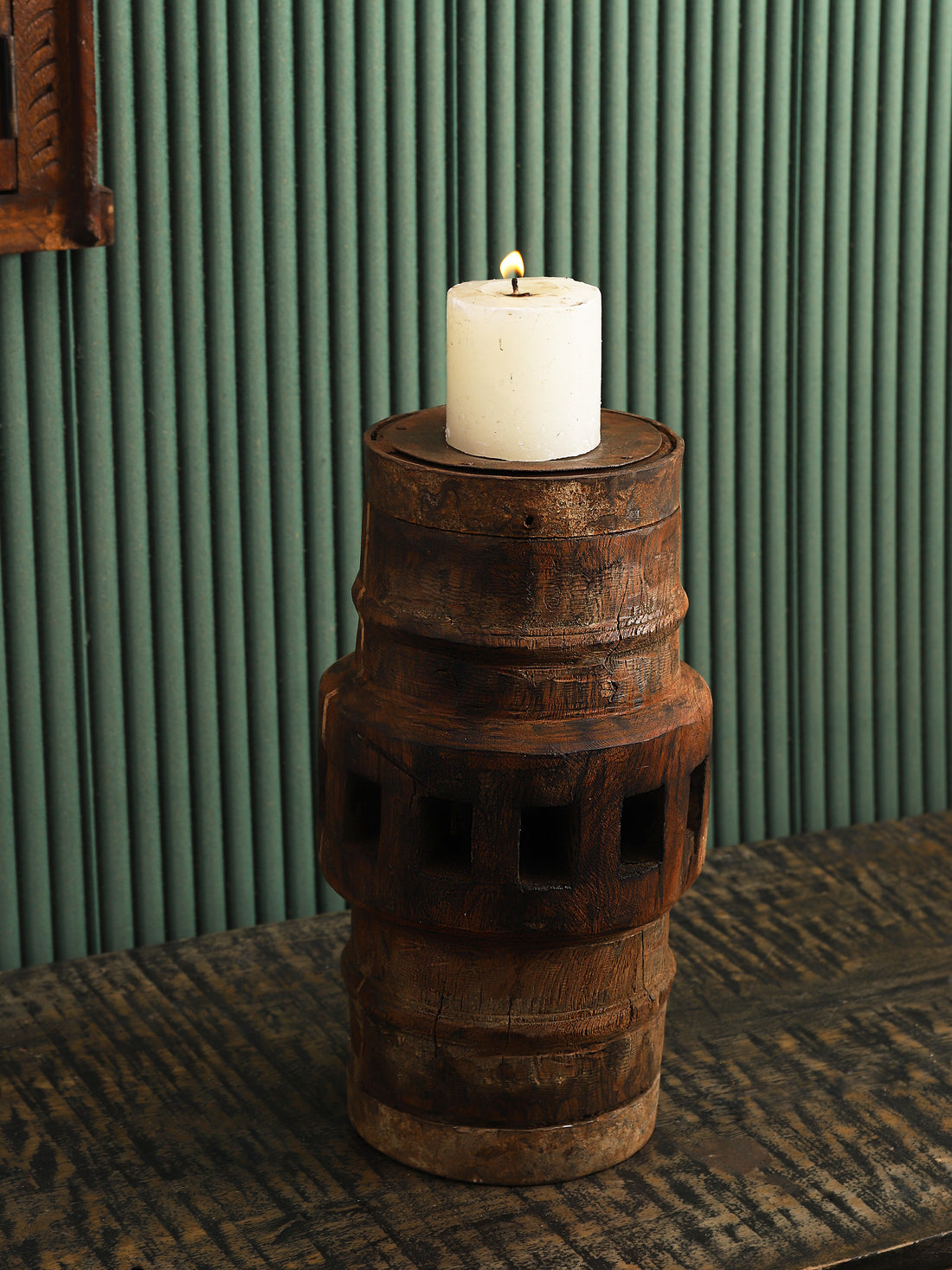 Wagon Wheel Candle Stand (Large)